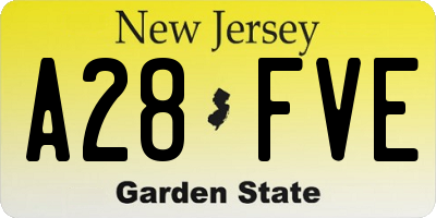 NJ license plate A28FVE