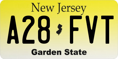 NJ license plate A28FVT