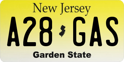 NJ license plate A28GAS