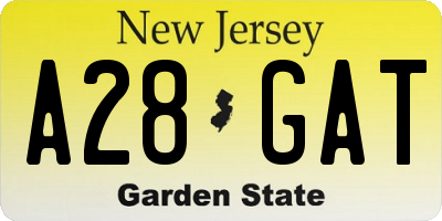 NJ license plate A28GAT