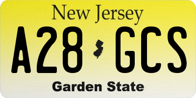 NJ license plate A28GCS