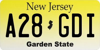 NJ license plate A28GDI