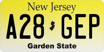 NJ license plate A28GEP
