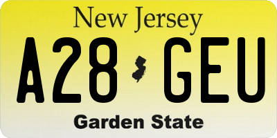 NJ license plate A28GEU