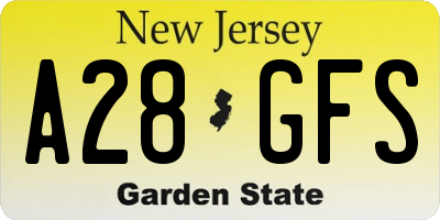 NJ license plate A28GFS