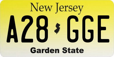 NJ license plate A28GGE
