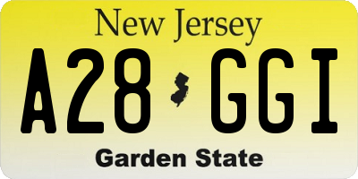 NJ license plate A28GGI