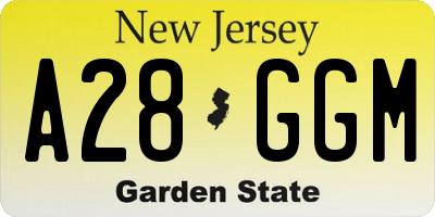 NJ license plate A28GGM
