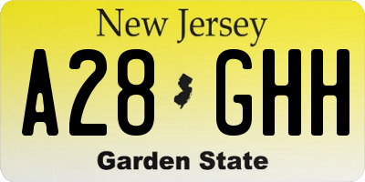 NJ license plate A28GHH