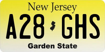 NJ license plate A28GHS