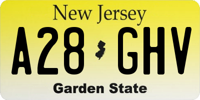 NJ license plate A28GHV