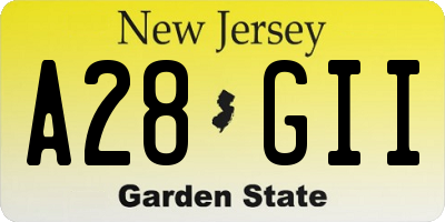 NJ license plate A28GII