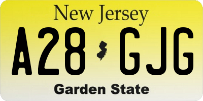 NJ license plate A28GJG