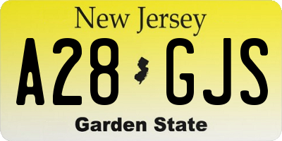 NJ license plate A28GJS
