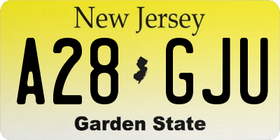 NJ license plate A28GJU