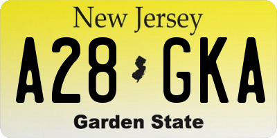 NJ license plate A28GKA