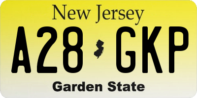 NJ license plate A28GKP