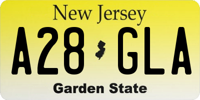 NJ license plate A28GLA