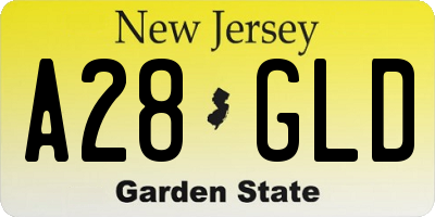 NJ license plate A28GLD
