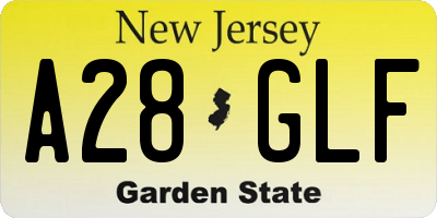 NJ license plate A28GLF