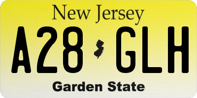 NJ license plate A28GLH