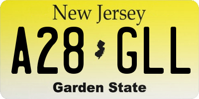 NJ license plate A28GLL