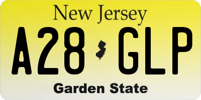 NJ license plate A28GLP