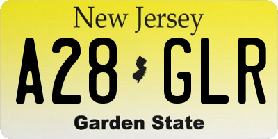 NJ license plate A28GLR