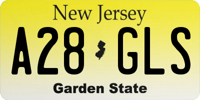 NJ license plate A28GLS