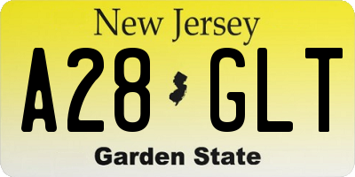 NJ license plate A28GLT