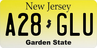 NJ license plate A28GLU
