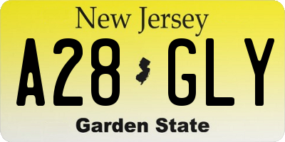 NJ license plate A28GLY