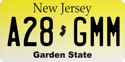 NJ license plate A28GMM