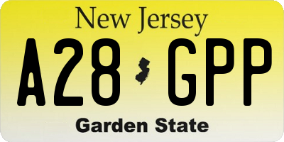 NJ license plate A28GPP