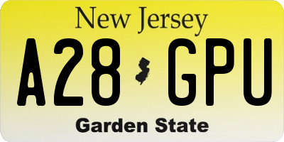 NJ license plate A28GPU