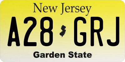 NJ license plate A28GRJ