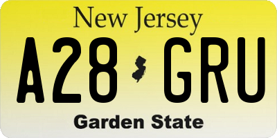 NJ license plate A28GRU