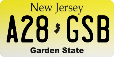 NJ license plate A28GSB