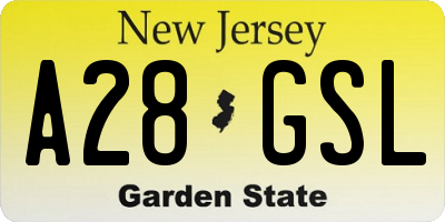 NJ license plate A28GSL