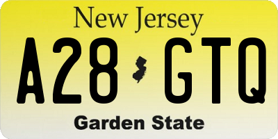 NJ license plate A28GTQ