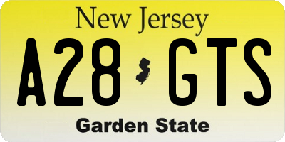 NJ license plate A28GTS