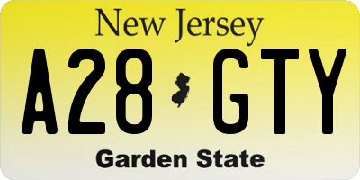 NJ license plate A28GTY