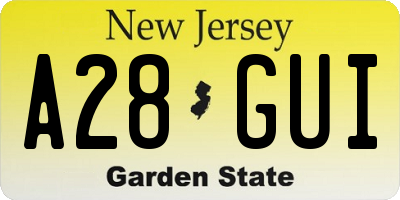 NJ license plate A28GUI