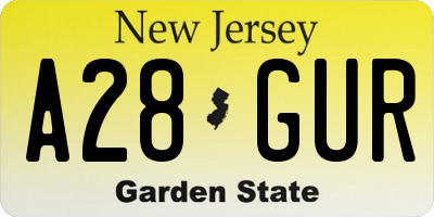 NJ license plate A28GUR