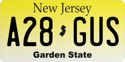 NJ license plate A28GUS