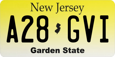 NJ license plate A28GVI