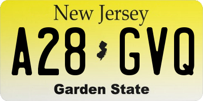 NJ license plate A28GVQ