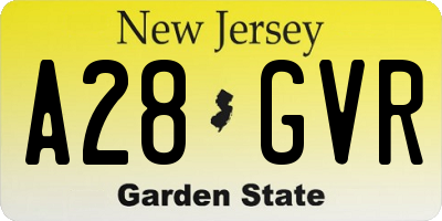 NJ license plate A28GVR