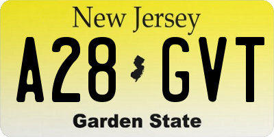 NJ license plate A28GVT