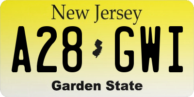 NJ license plate A28GWI